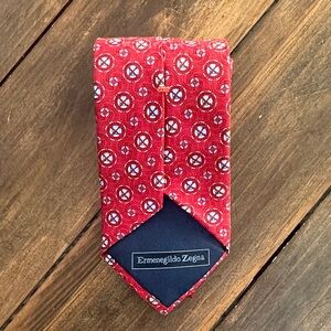Ermenegildo Zegna Red Patterned Tie